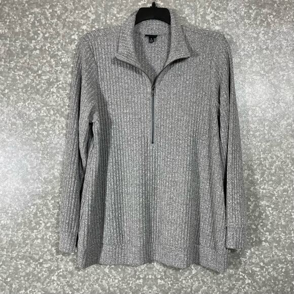 Torrid Women's Plus Size Relaxed Fit Plush Rib Quarter Zip Sweater - Size 2 (2X) - Picture 2 of 8